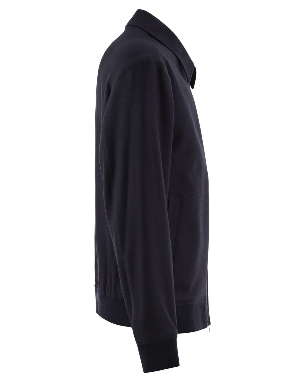 Boss Blue Virgin Wool Blend Jacket With Zip for men