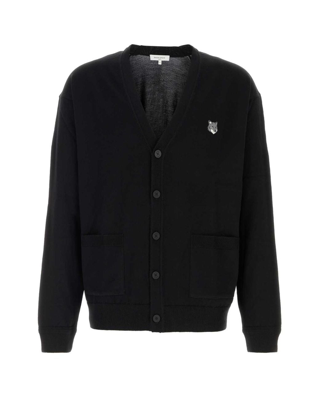Maison Kitsuné Black Fox Head Merino Comfort Cardigan for men