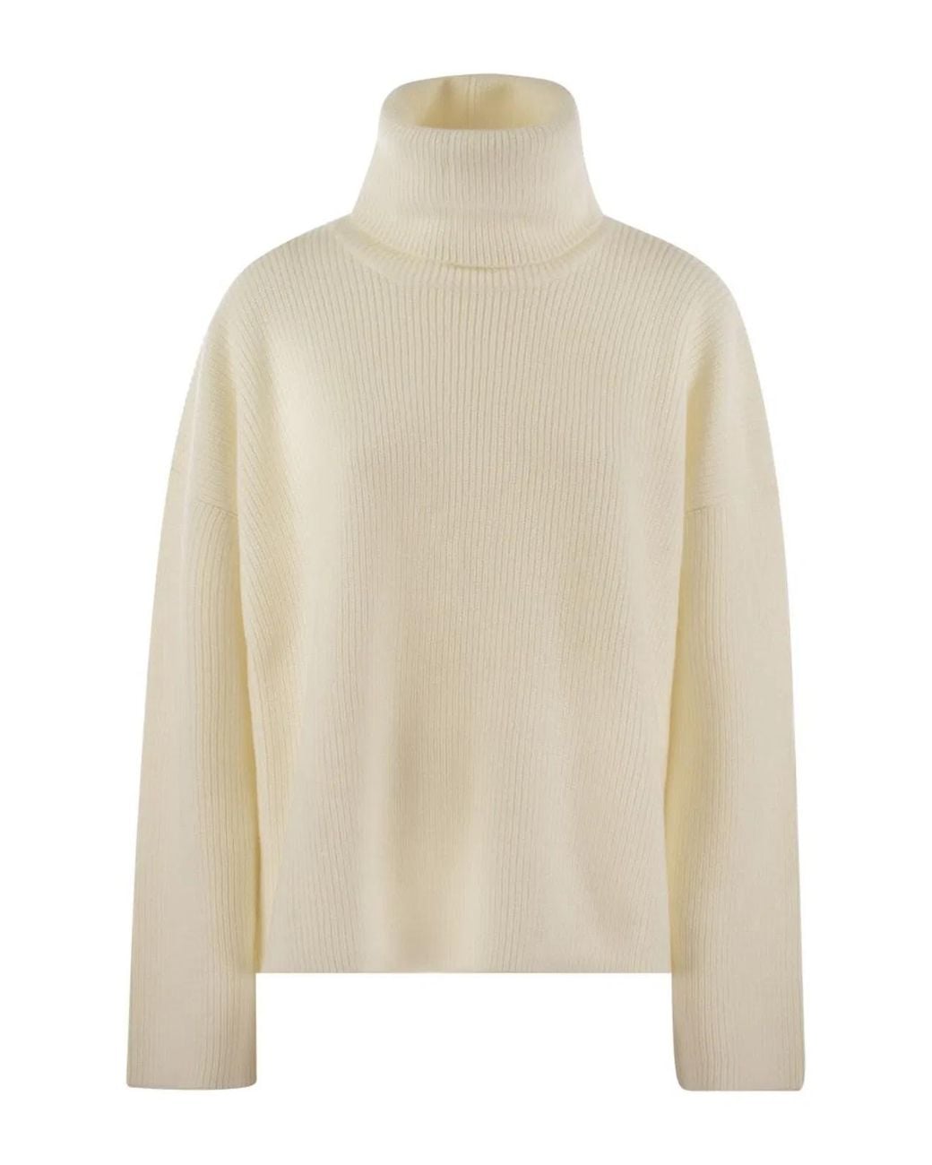 Fabiana Filippi Natural Chic Boxy Cropped Turtleneck Sweater