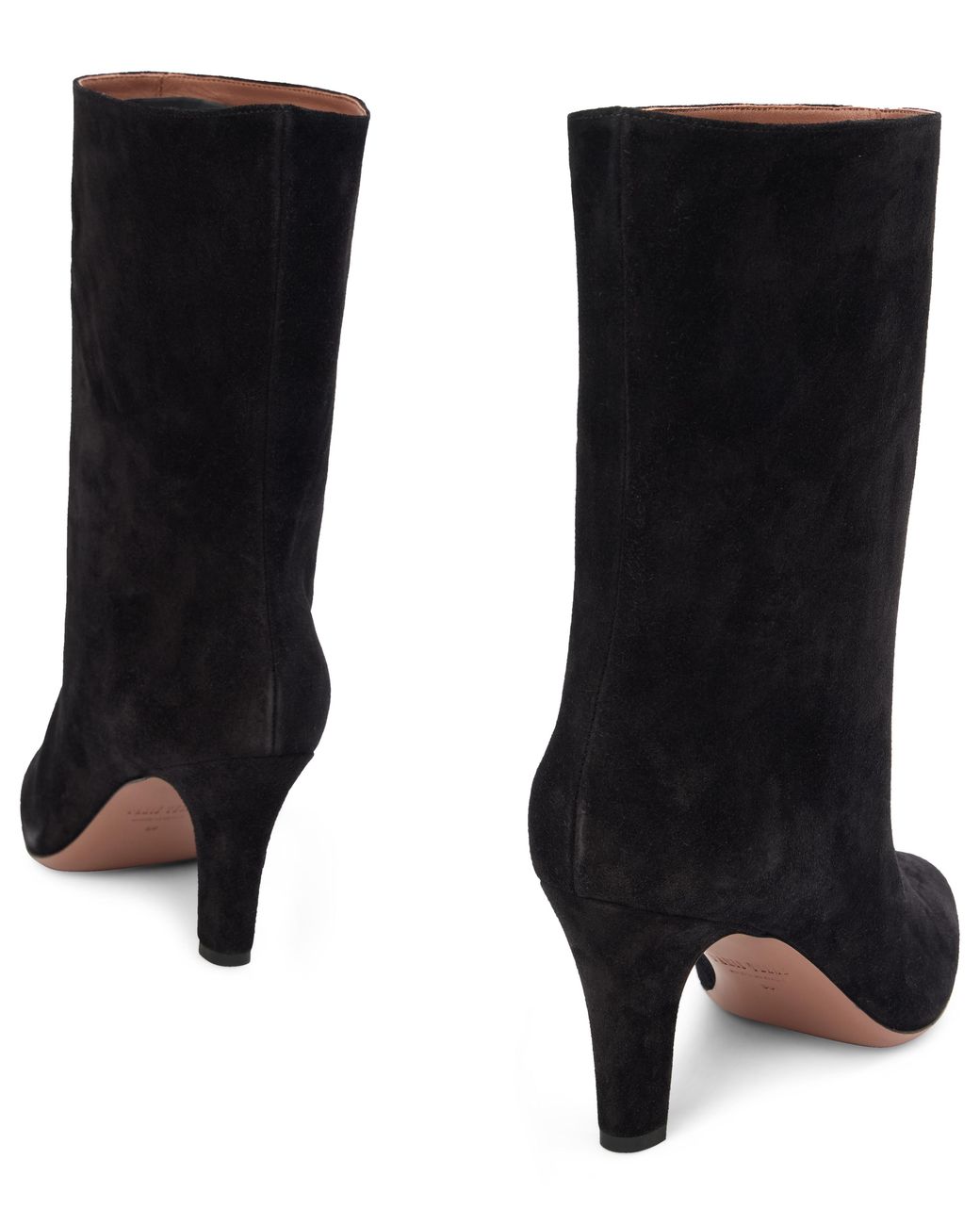 Paris Texas Black Suede Ankle Boot With Heel