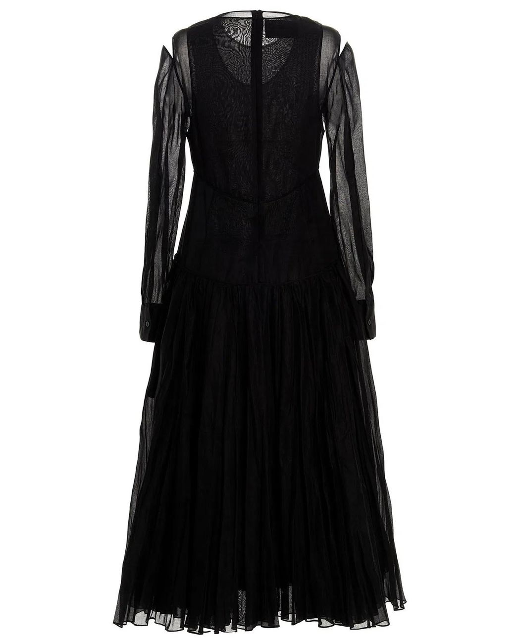 Jil Sander Black Pleated Skirt Dress