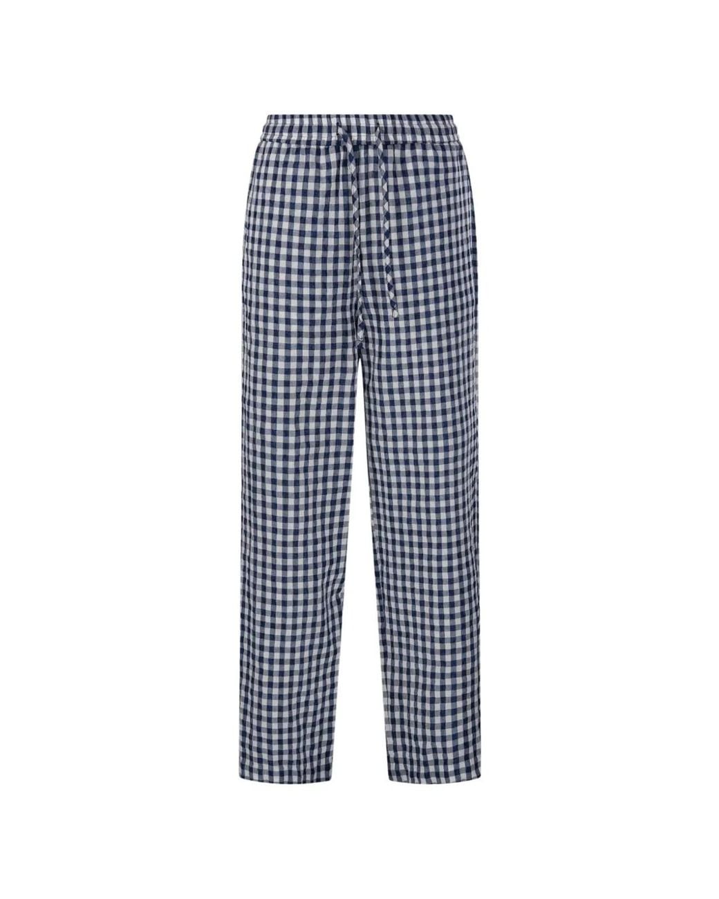 DUNST Blue Checked Pajama Trousers
