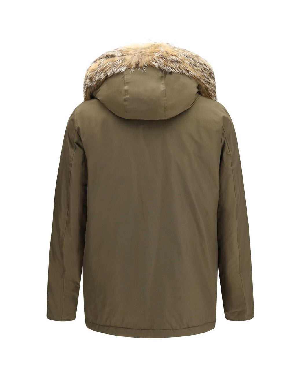 Woolrich Green Arctic Ramar Cloth Parka With Removable Fur for men