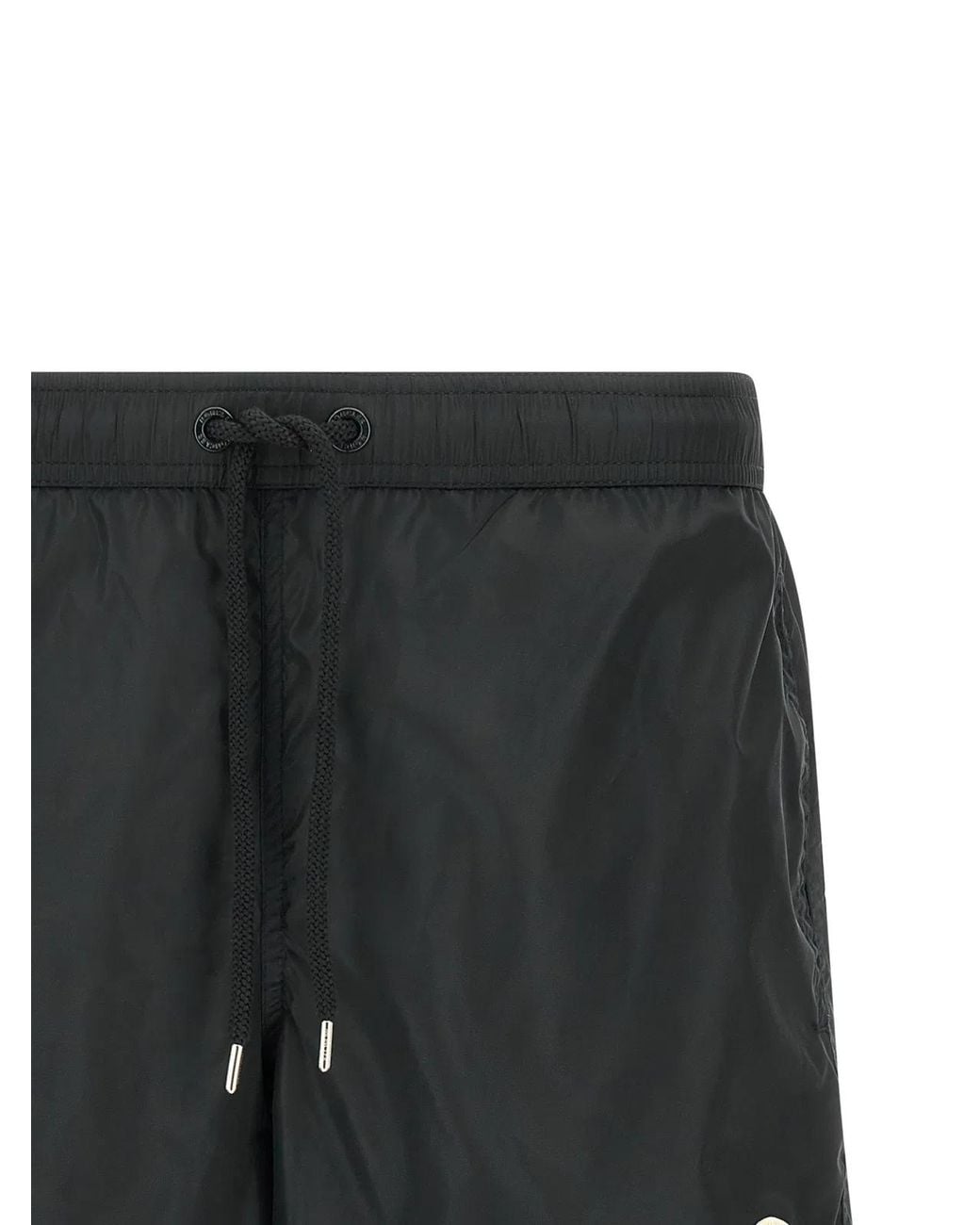 Moncler Black Logo Patch Swim Shorts for men