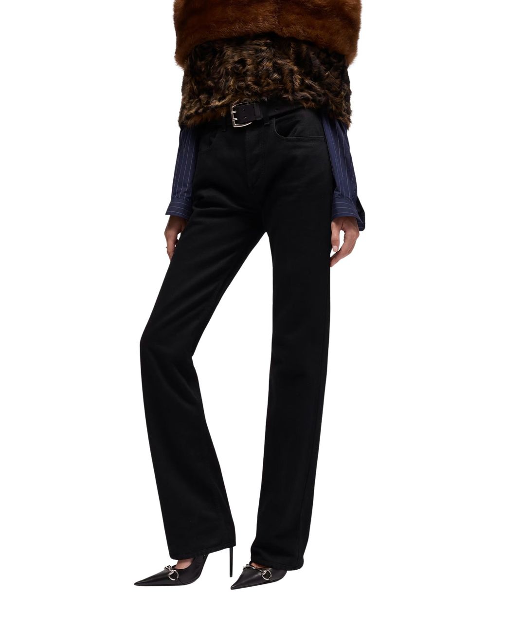 Gucci Black Cotton Denim Pants With Soft Coating