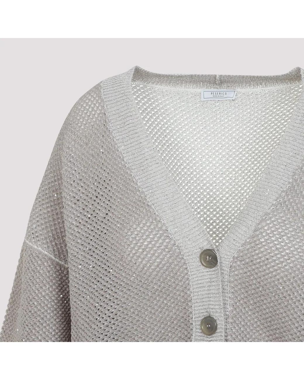 Peserico Gray Tricot Cardigan
