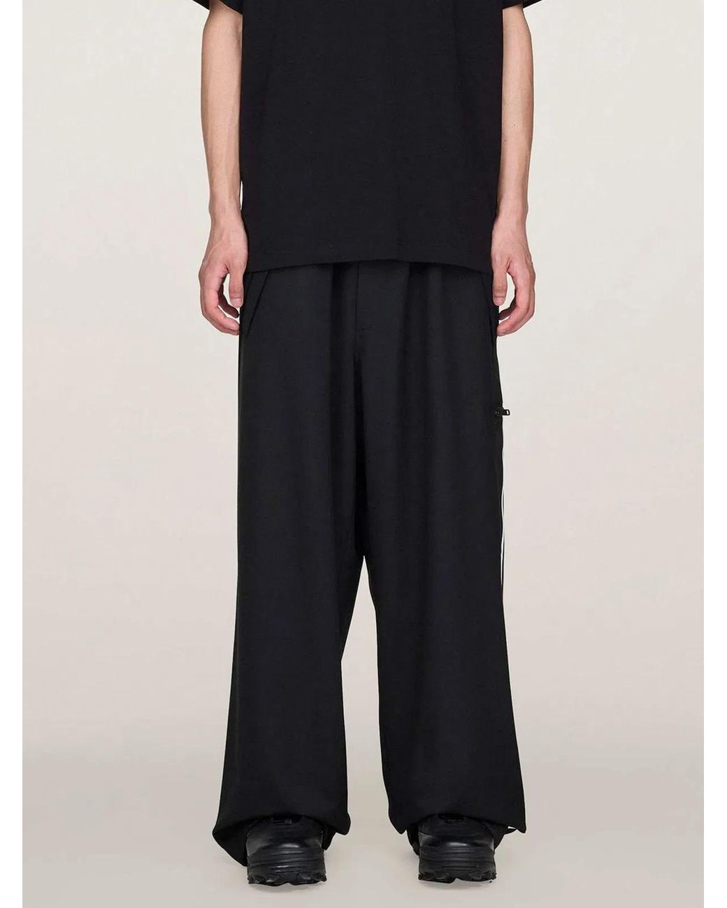 Y-3 Black Straight Trousers for men