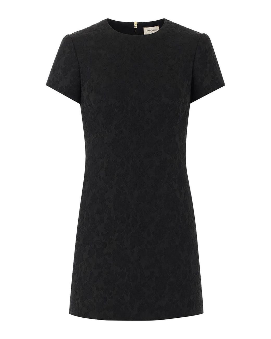 Saint Laurent Black Floreal Mini Dress