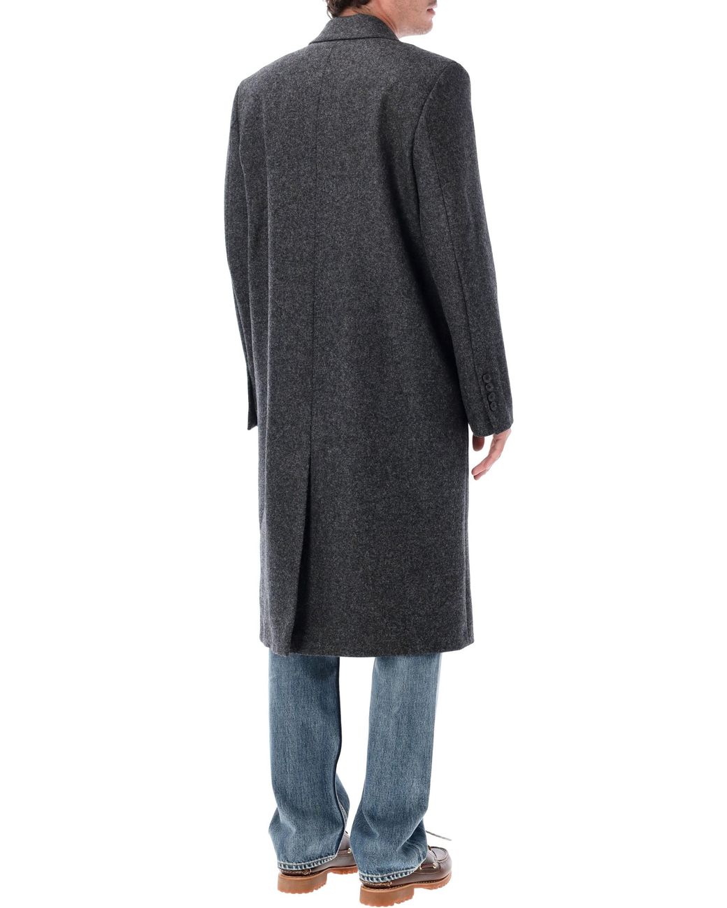 J.W. Anderson Black Double-Breasted Crombie Coat for men