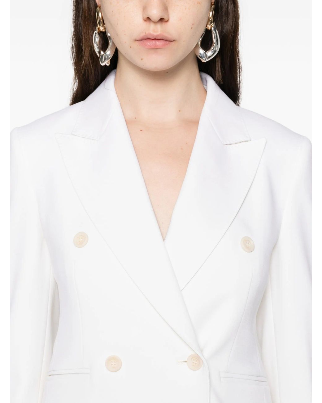 Max Mara White Wool Elastane Mxmdorico