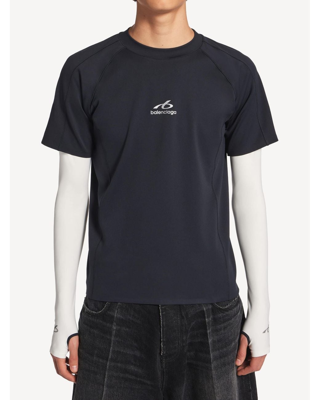 Balenciaga Black Long-Sleeve Layered T-Shirt for men
