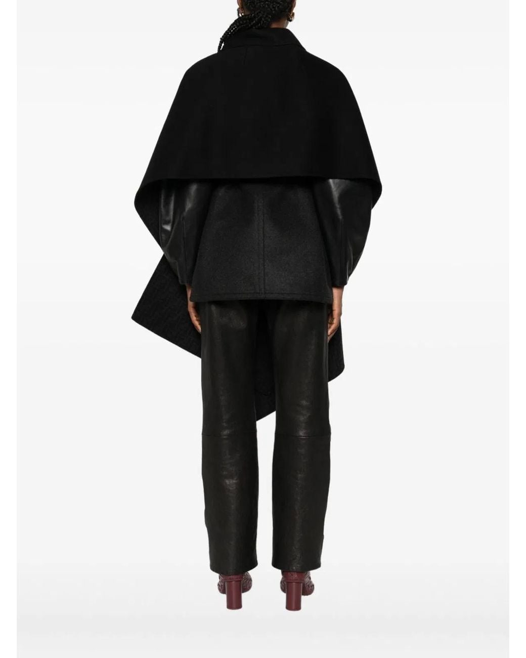 Fendi Black Wool Cape