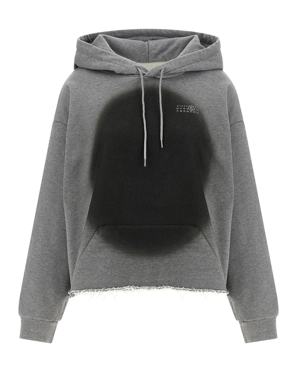 MM6 by Maison Margiela Gray 'Numeric Signature Mm6' Spray Hoodie