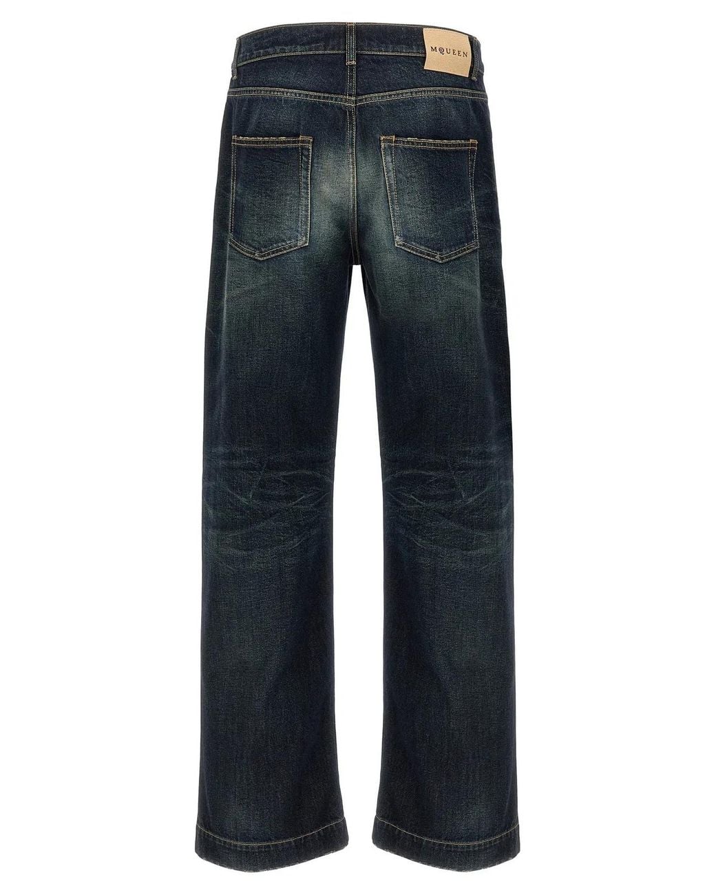 McQueen Blue Wide Leg Jeans for men