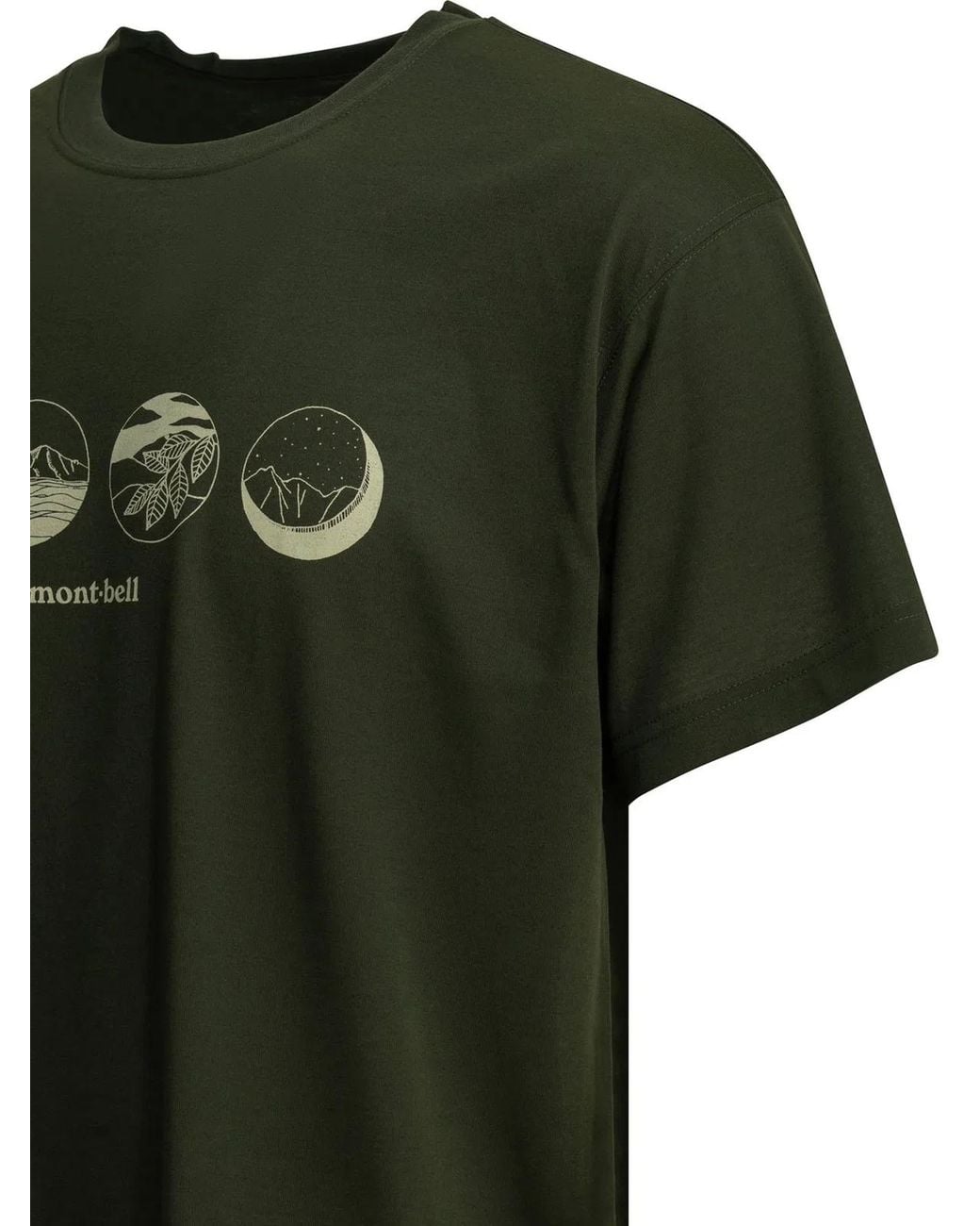 Montbell Green Polyester T-Shirt for men