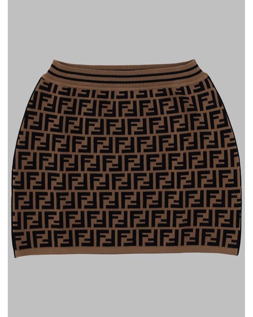 Fendi Black Gonna Ff Knit