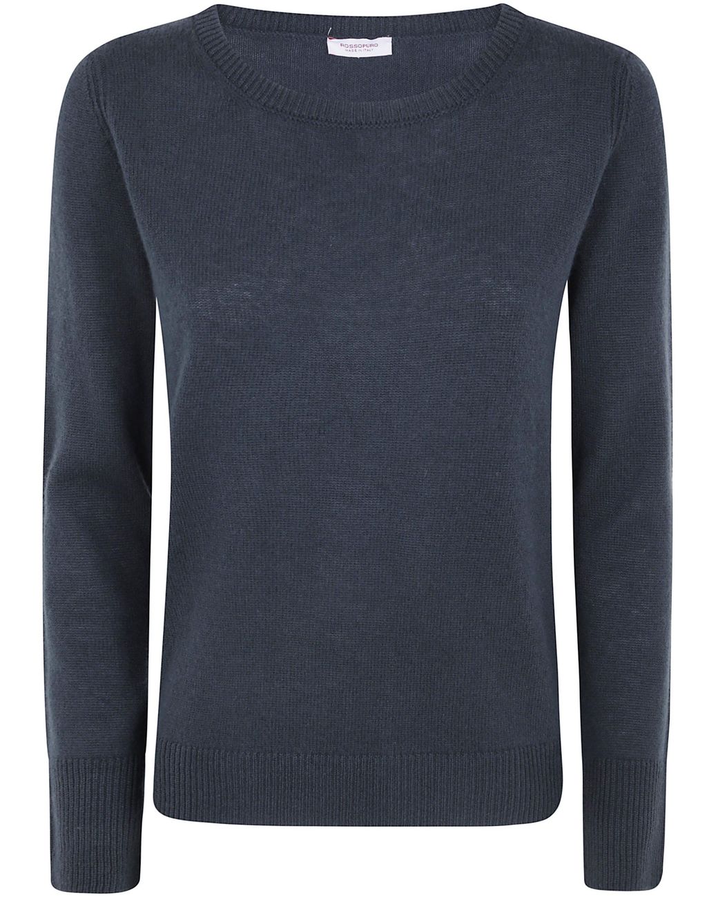 Rossopuro Blue Long Sleeved Boat Neckline Sweater
