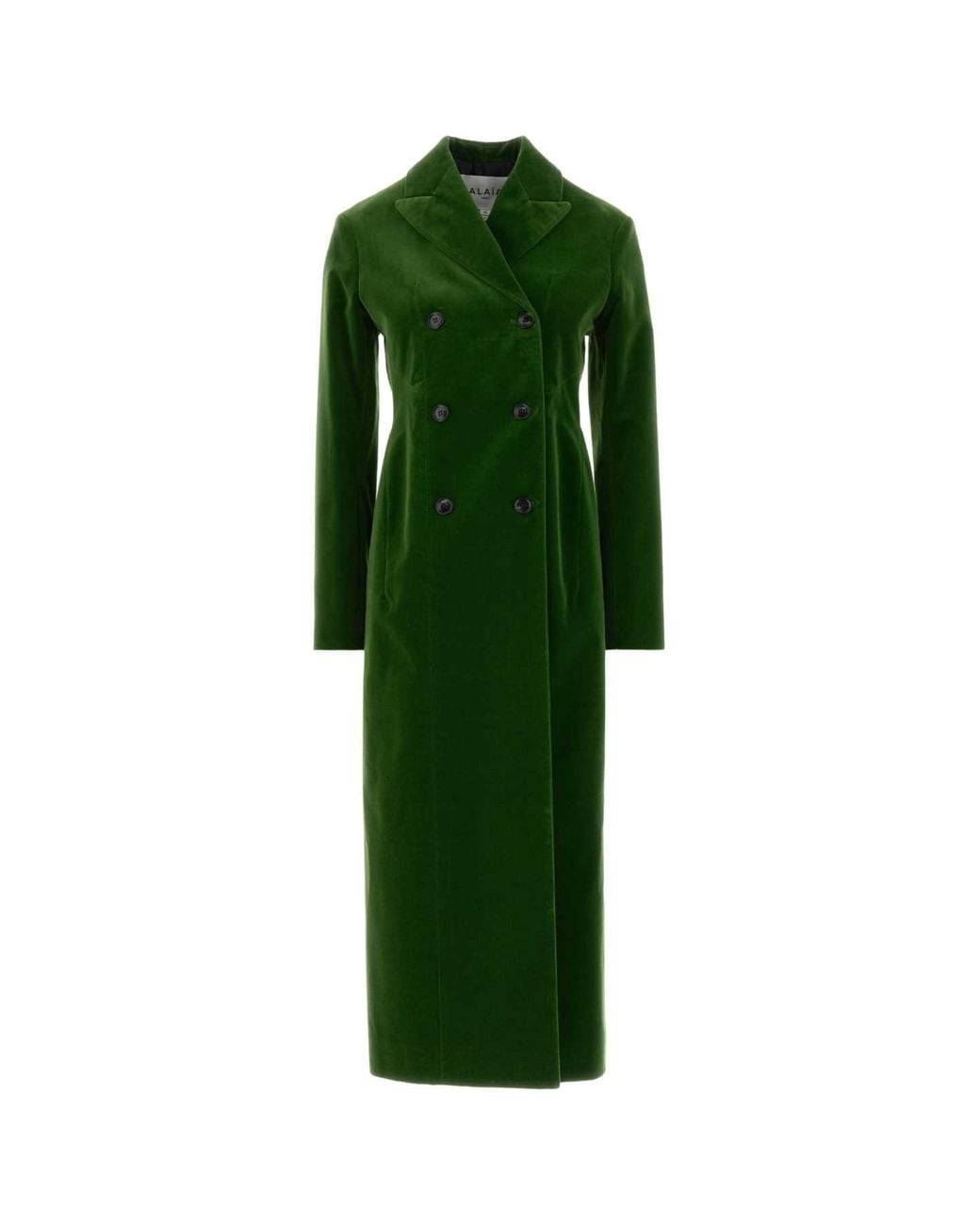 Alaïa Green Alaia Tailored Coat Cotton Velvet
