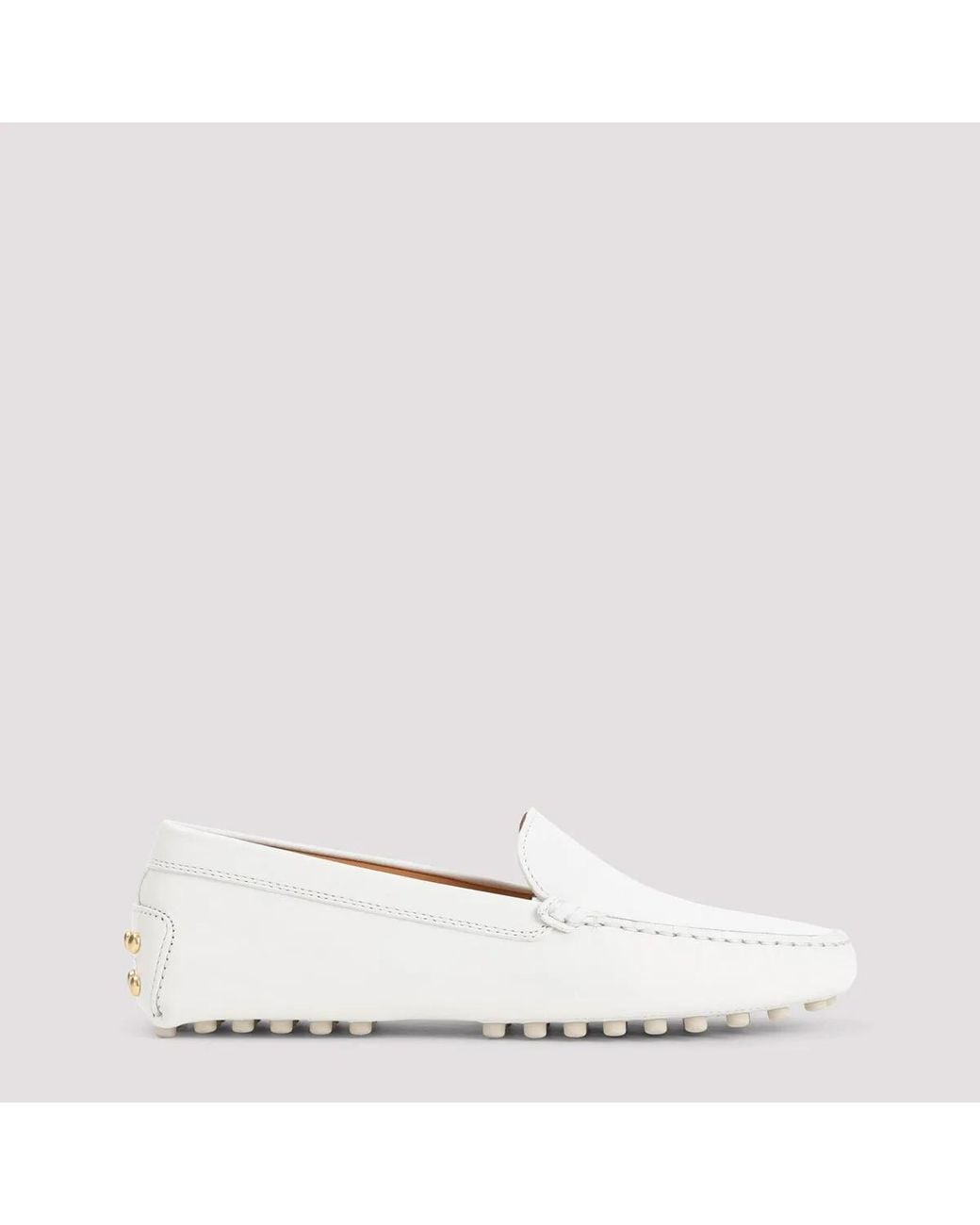 Tod's White Leather Loafers