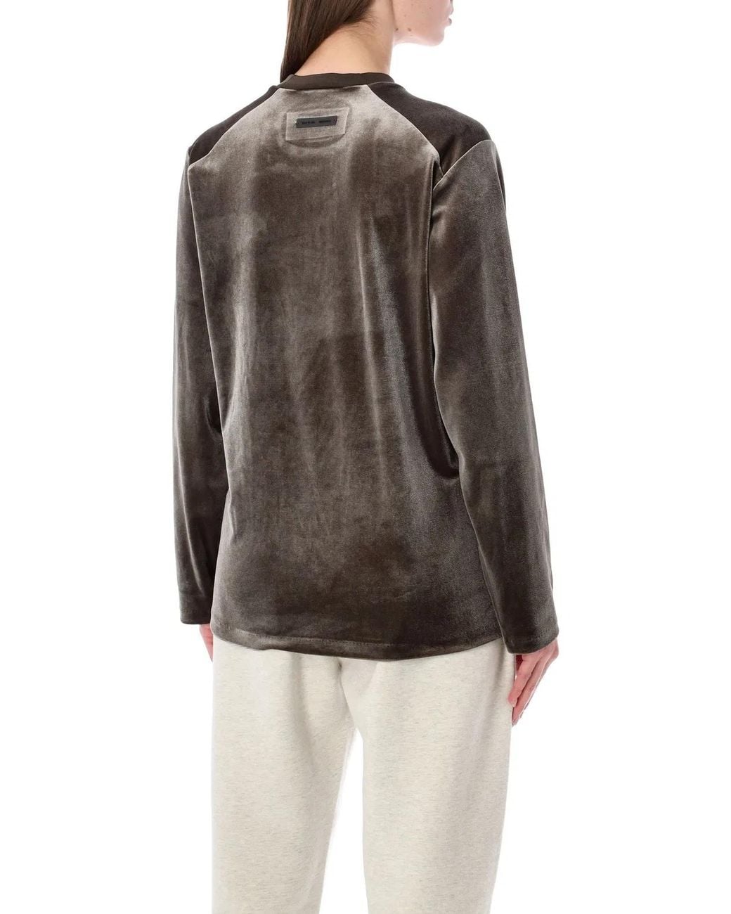 Fear Of God Brown Essentials Fear Of God Ls Velour Tee