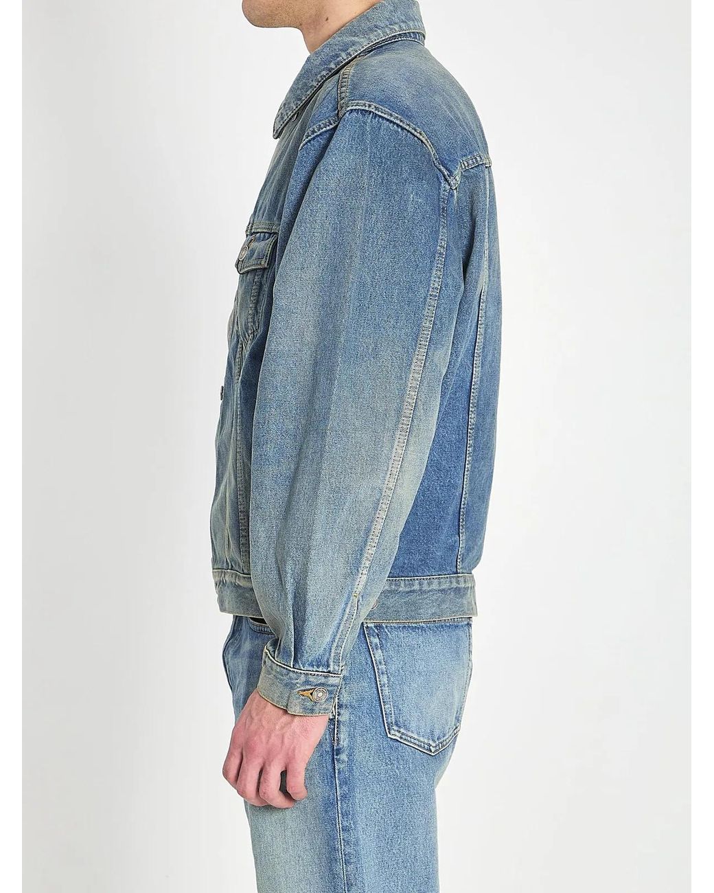 Saint Laurent Blue Trucker Faded Denim Jacket for men