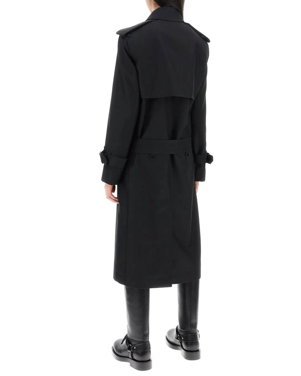 Burberry Black Silk Blend Trench Coat