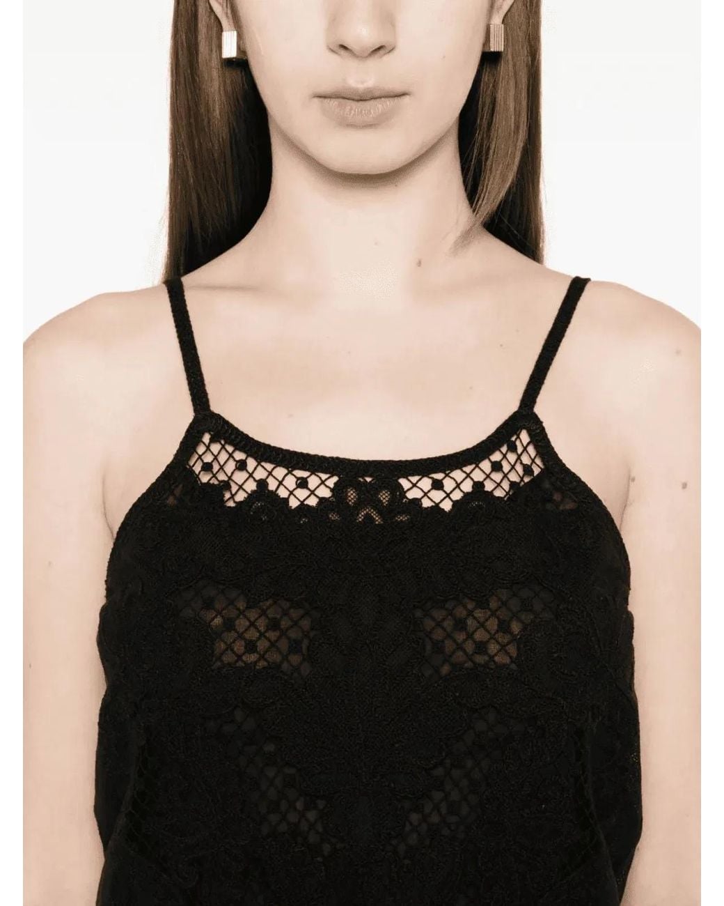 Twinset Black Twinset Embroidered Top