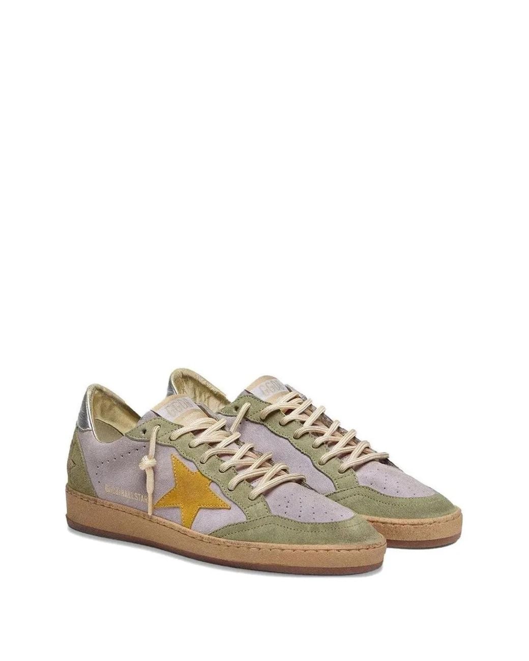 Golden Goose Deluxe Brand Purple Ball Star Suede Sneakers With Laminated Leather Heel Tab