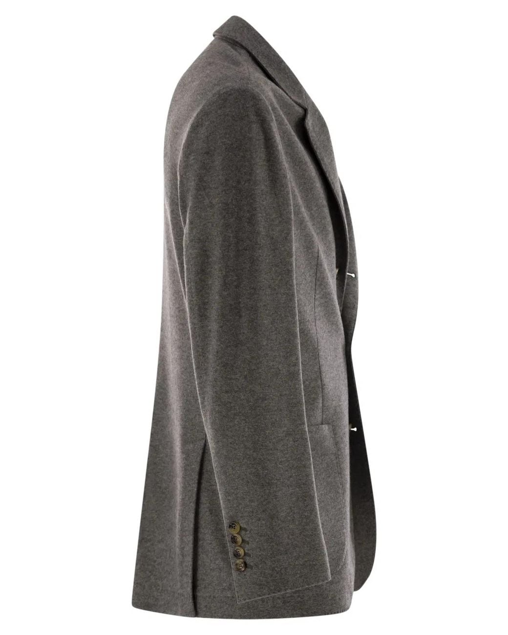 Brunello Cucinelli Gray Cashmere Jersey Blazer With Patch Pockets for men