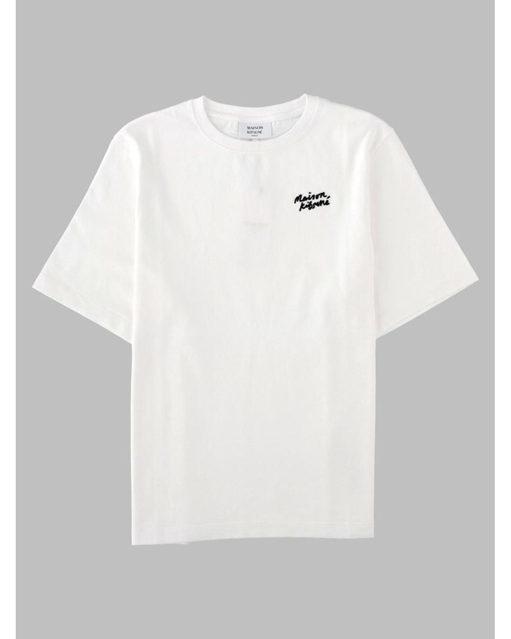 Maison Kitsuné White Maison Kitsuné Tshirt Con Logo