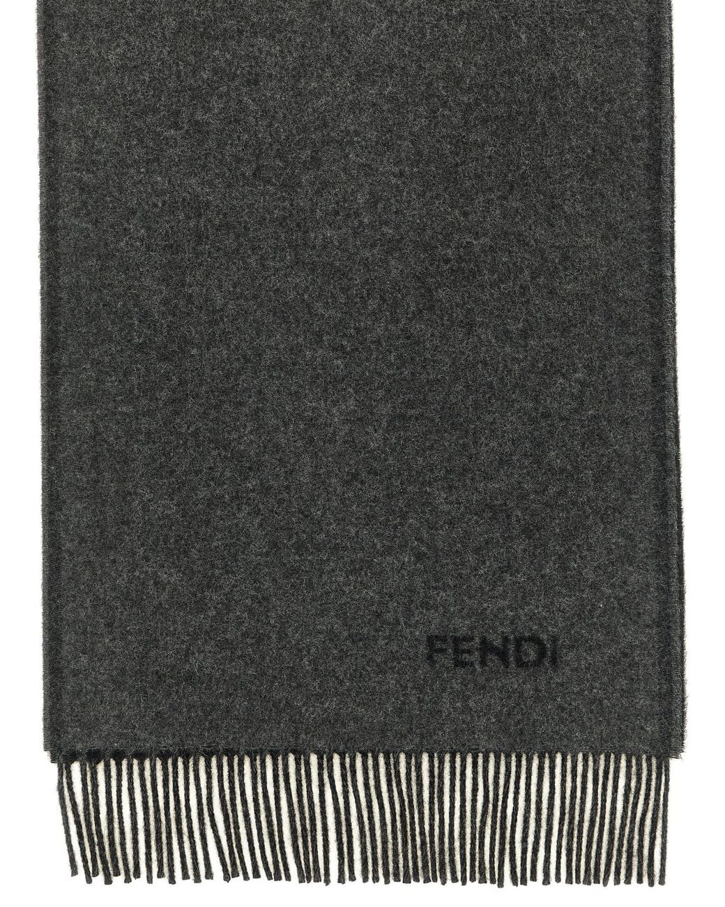 Fendi Black Double-Sided Long Scarf for men