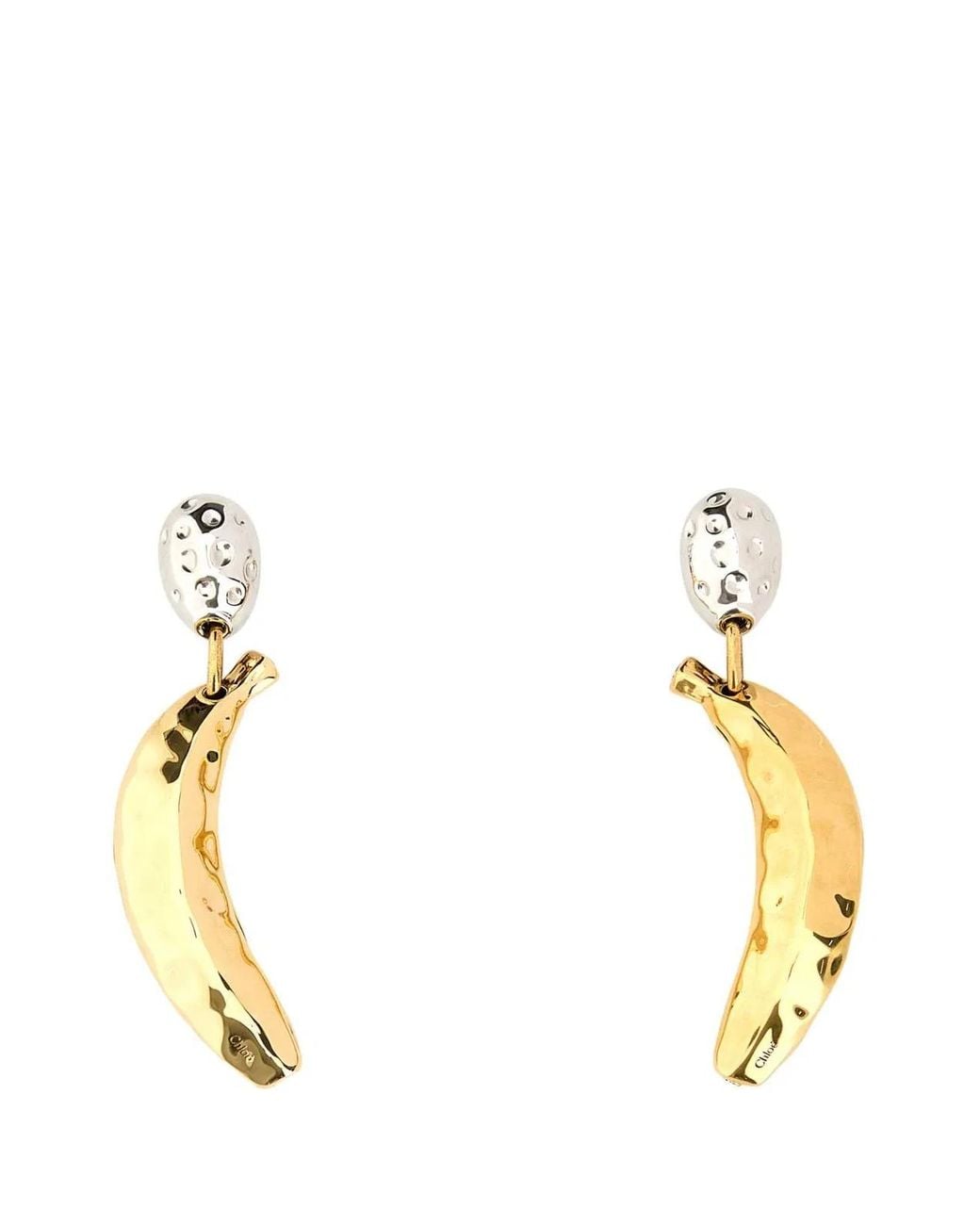 Chloé Metallic Two-Tone Metal Bananas Earrings