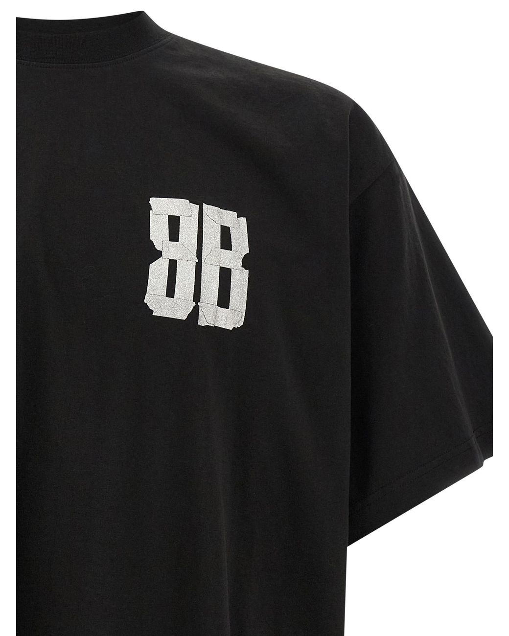 Balenciaga Black 'Glitter Tape Type' T-Shirt