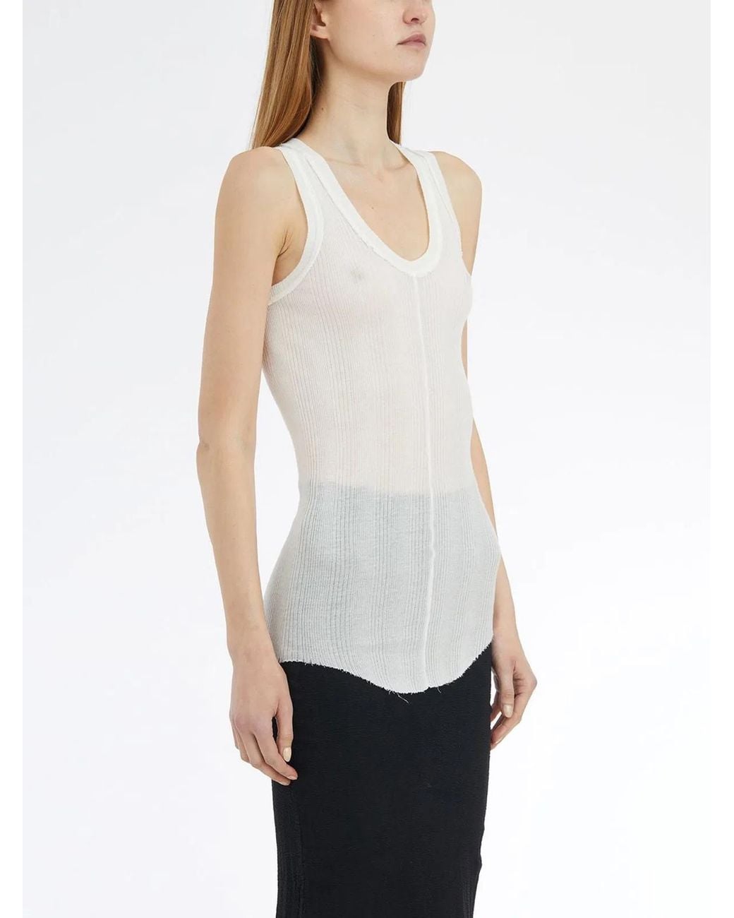 Marc Le Bihan White Cotton Tank Top