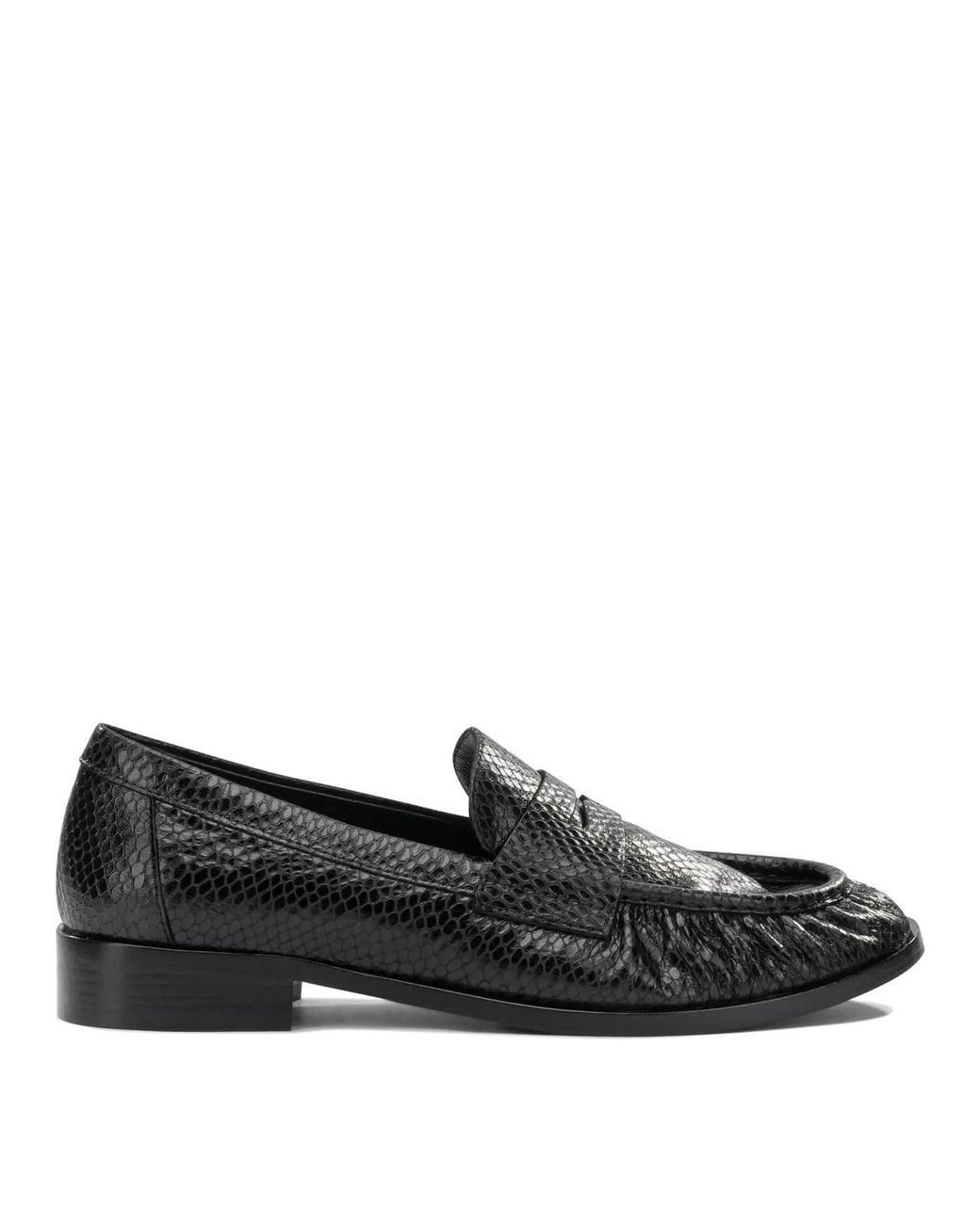 Strategia Black Leather Loafers