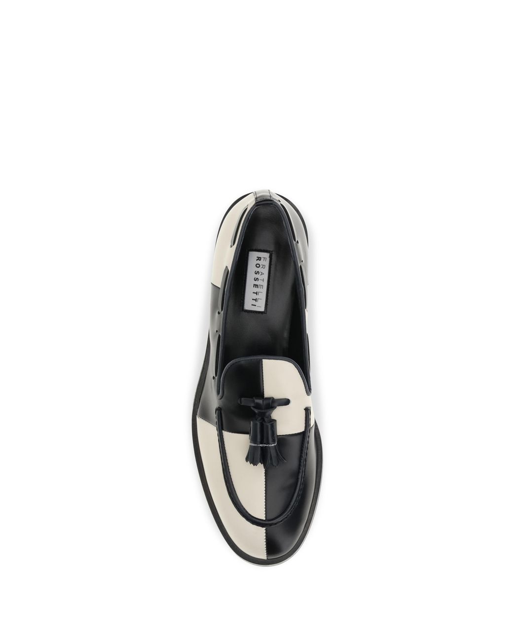 Fratelli Rossetti White Brera Damier Bicolor Leather Loafers