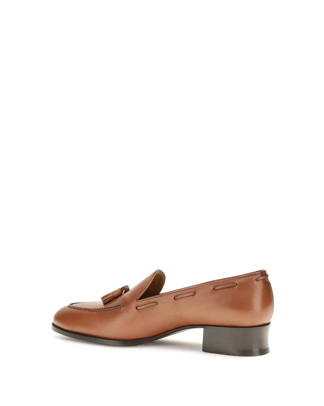 Loro Piana Brown Serge Tassel Calfskin Loafers