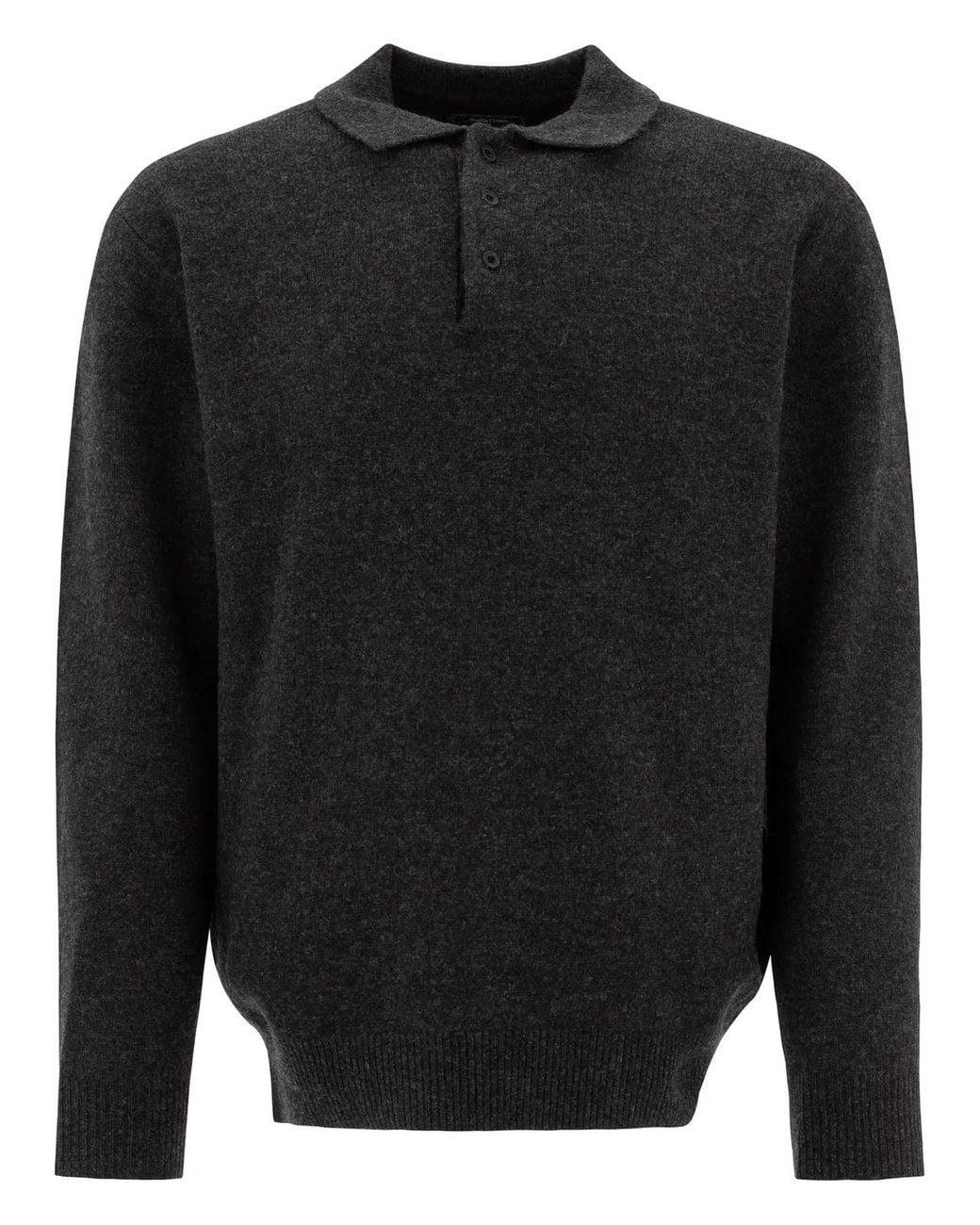 Beams Plus Black Wool Polo Shirt for men