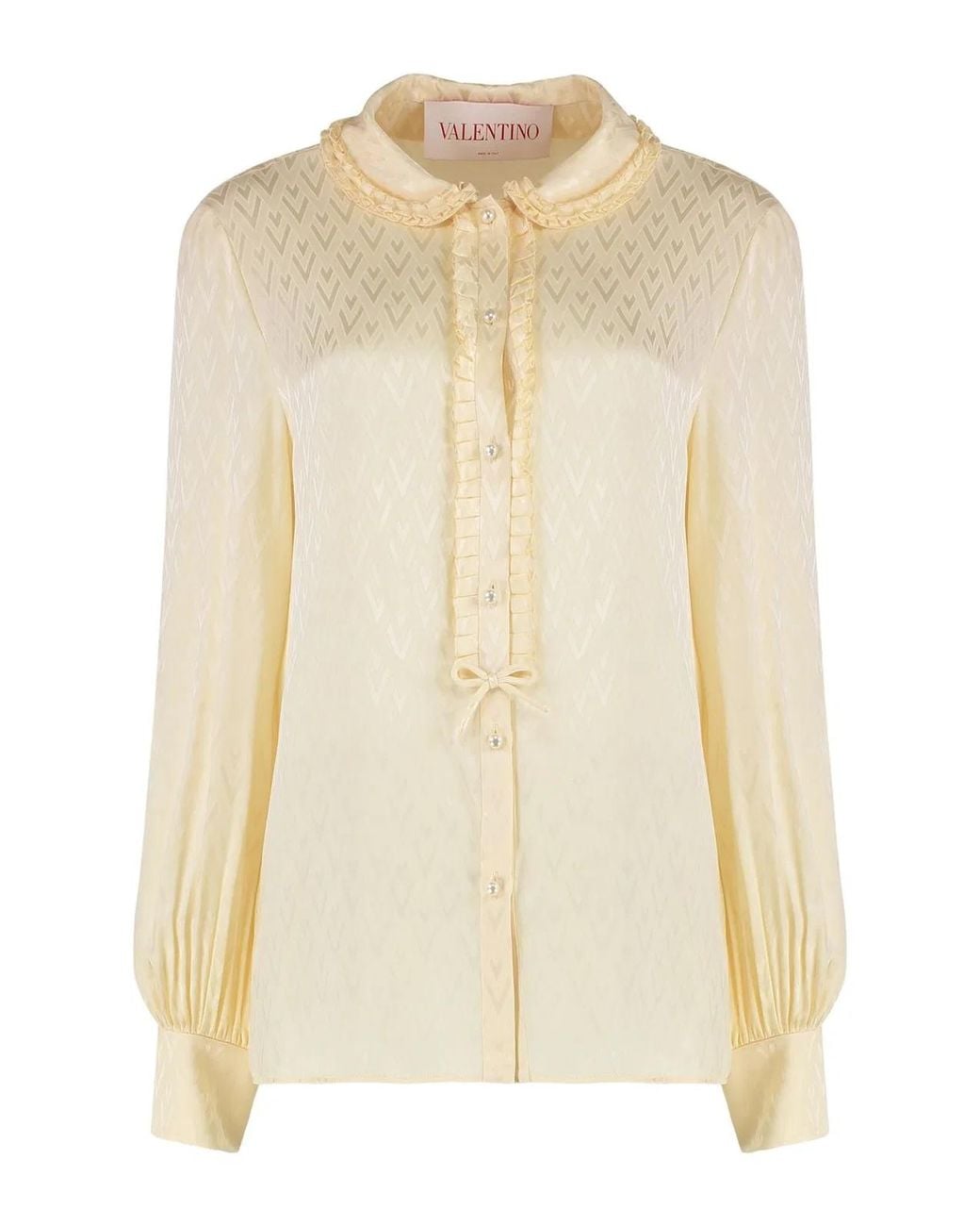 Valentino Garavani Natural Toute La V Silk Shirt