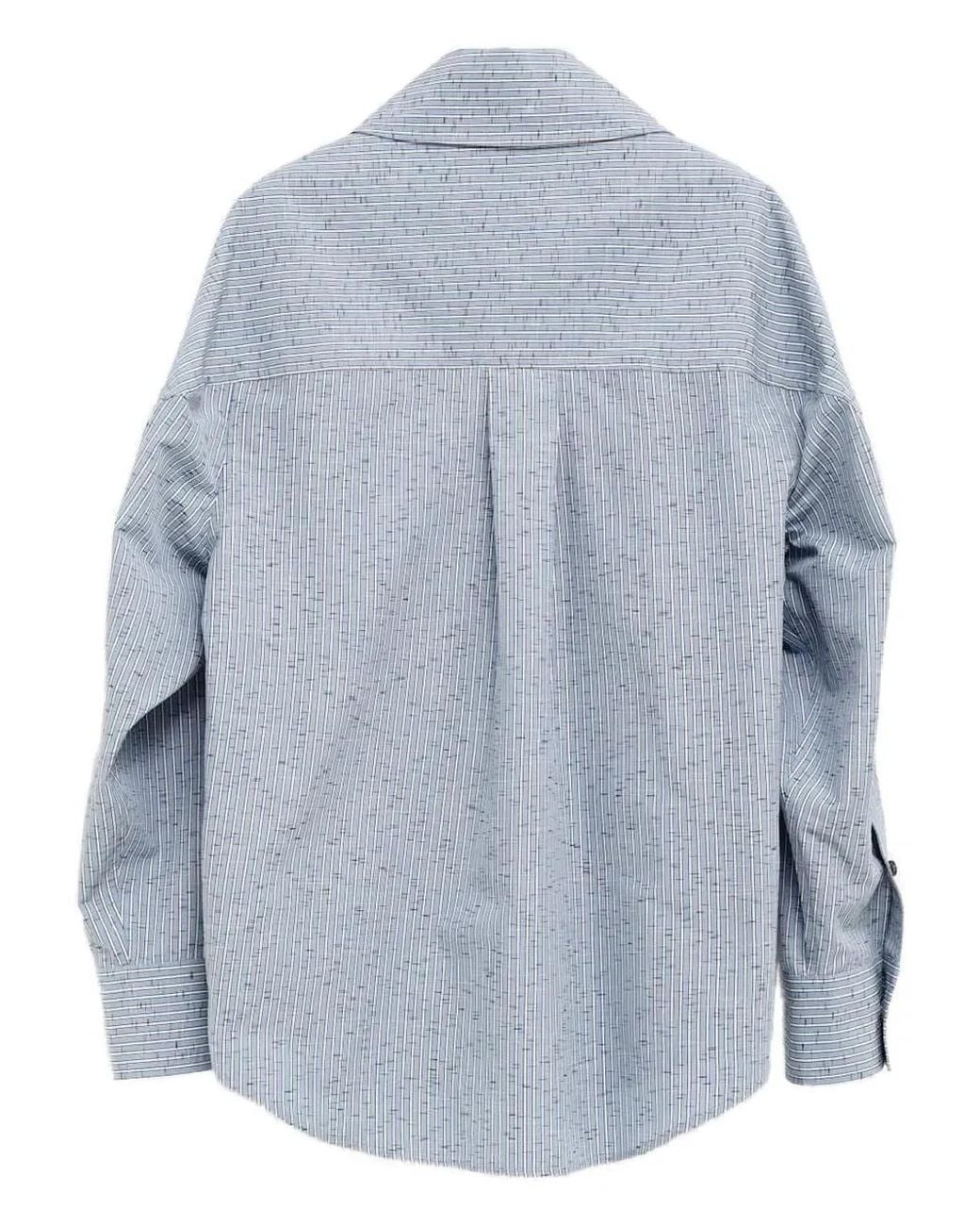 Bottega Veneta Blue Cotton And Linen Blouse