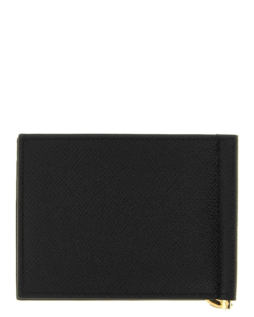 Ferragamo Black Gancini Wallet With Clip for men