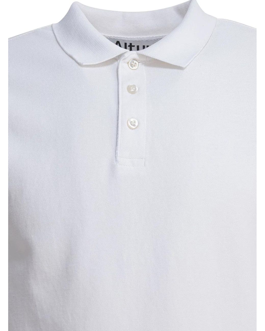 Altum White Cotton Polo Shirt for men
