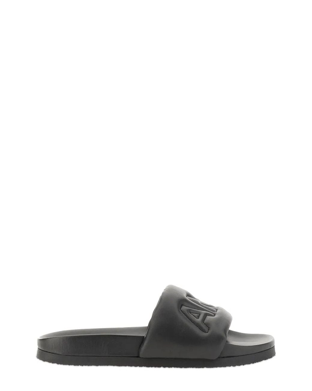 Ambush Black Leather Slide Sandal for men