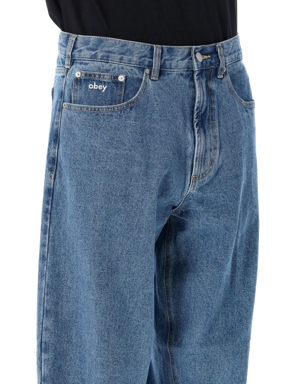 Obey Blue Gigwig Baggy Jeans for men