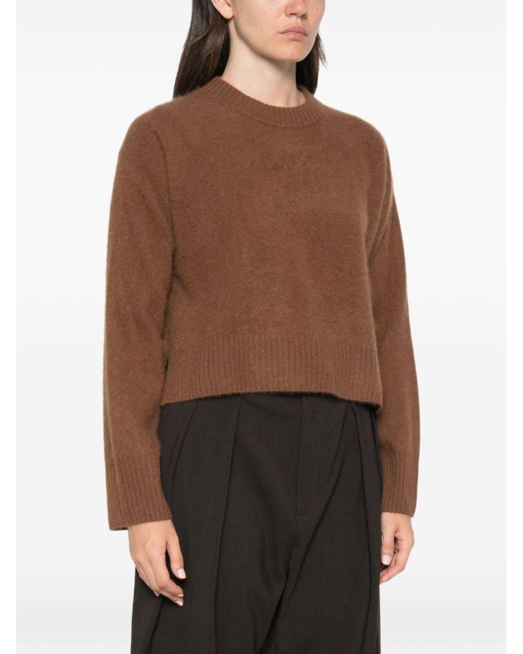 C.t. Plage Brown Wool Crewneck Sweater