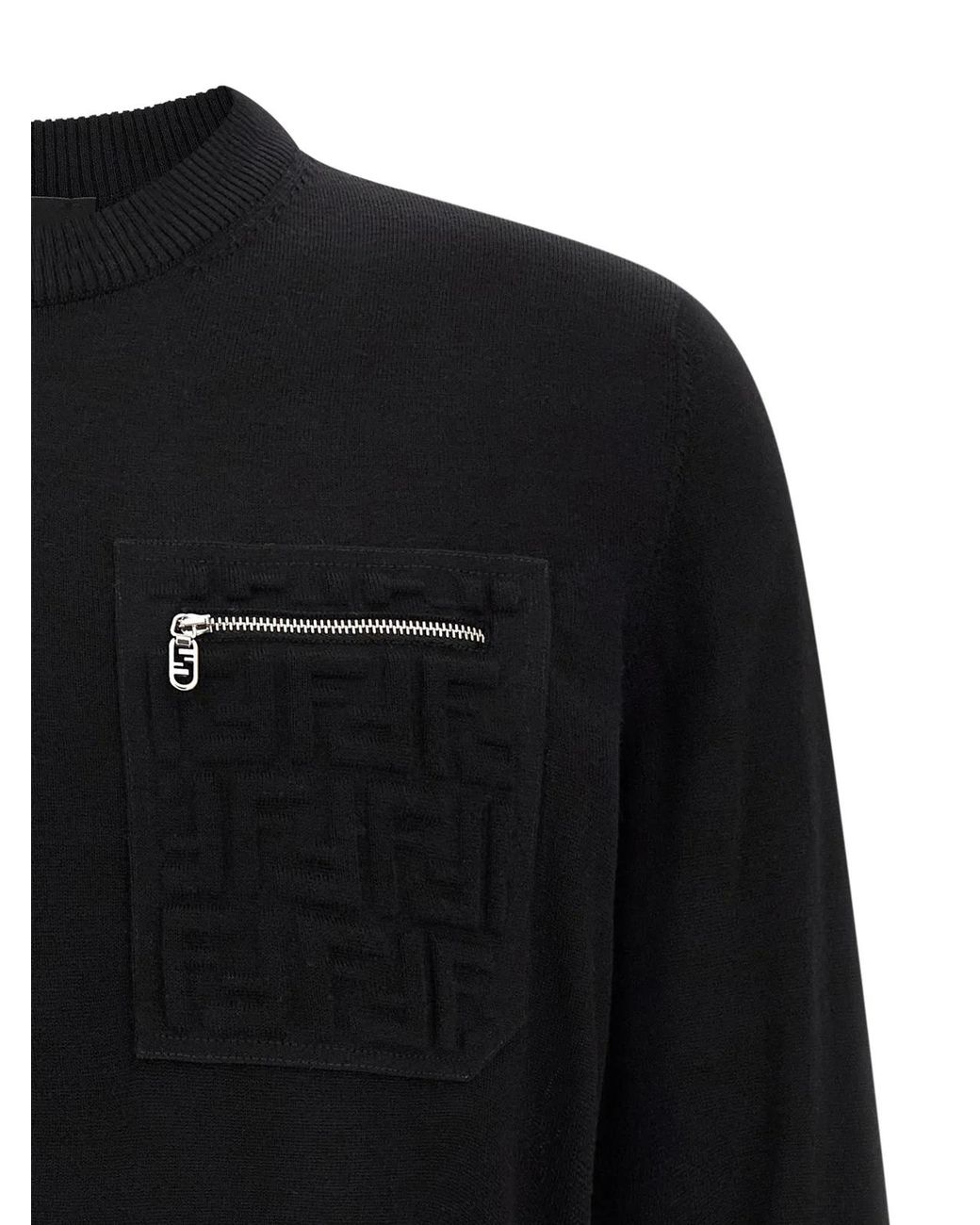 Fendi Black Ff Pocket Sweater for men