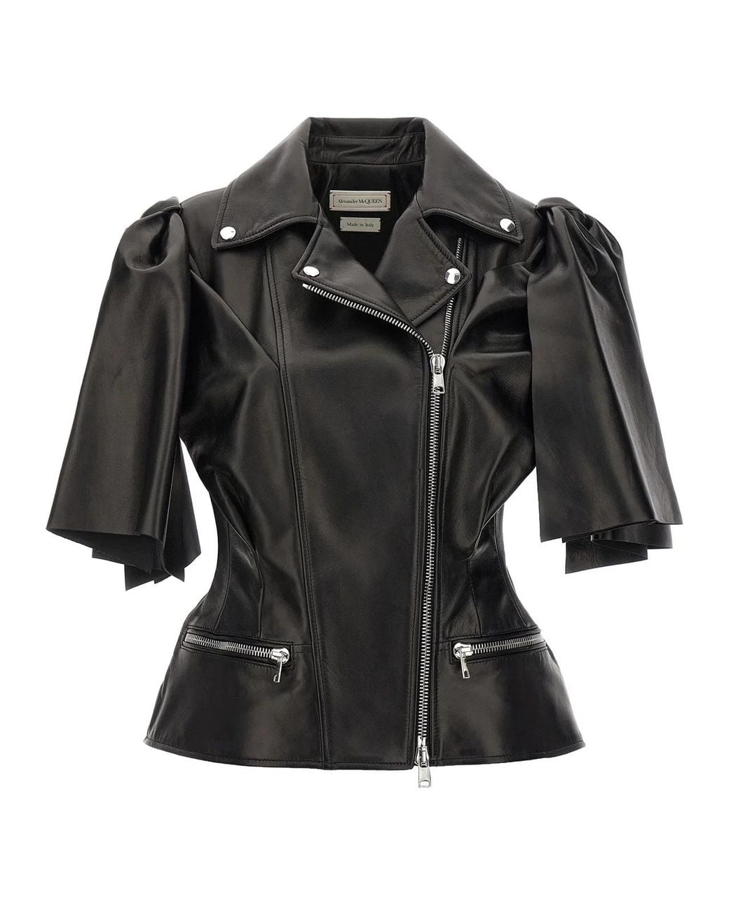 McQueen Black 'Bow Knot' Biker Vest