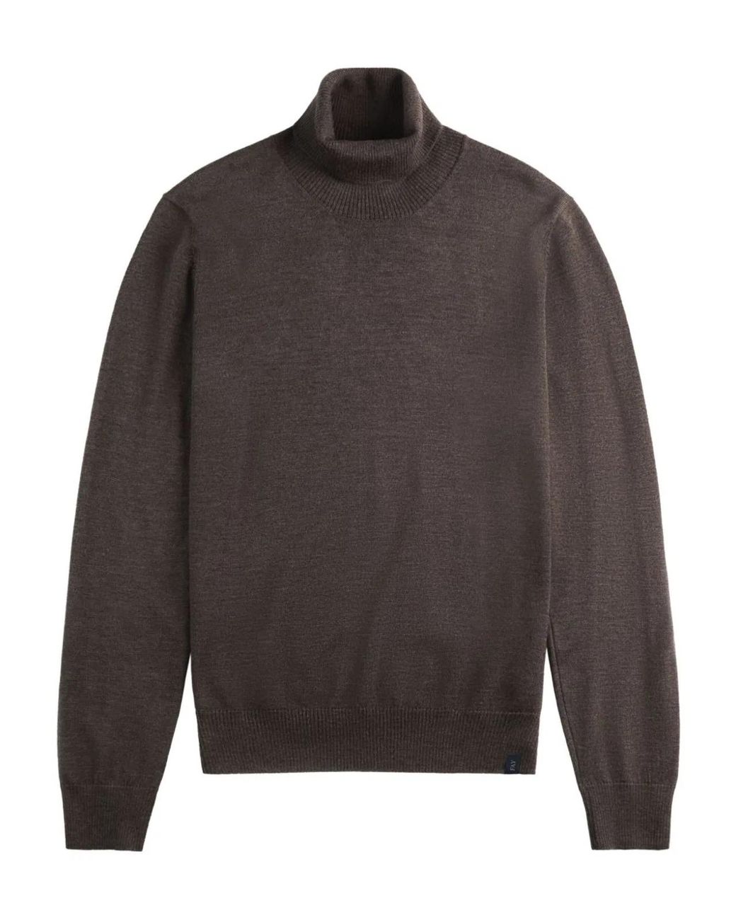Fay Gray Rolled Neck Ribbed Sweater for men