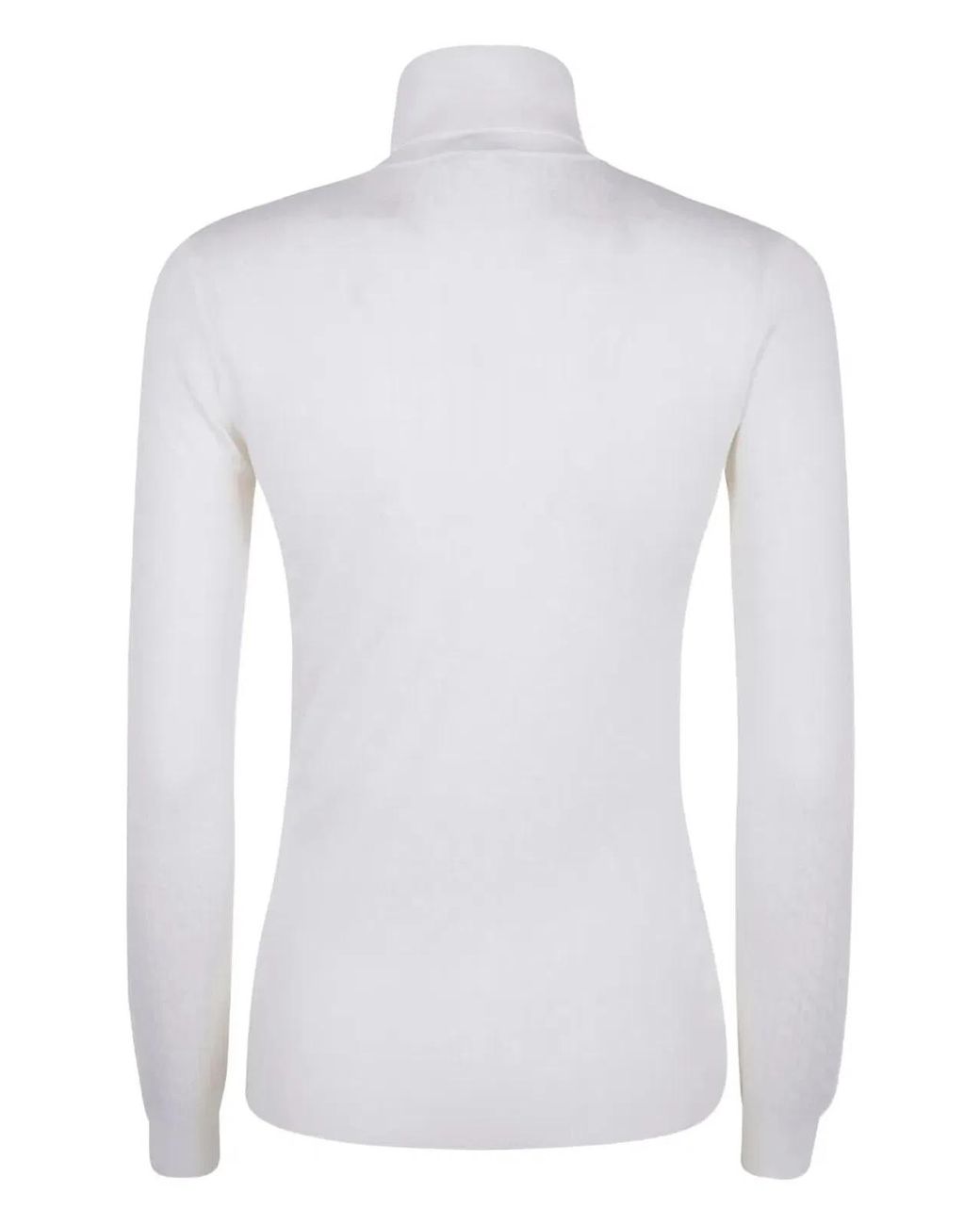 Elisabetta Franchi White Turtleneck Sweater With Logo