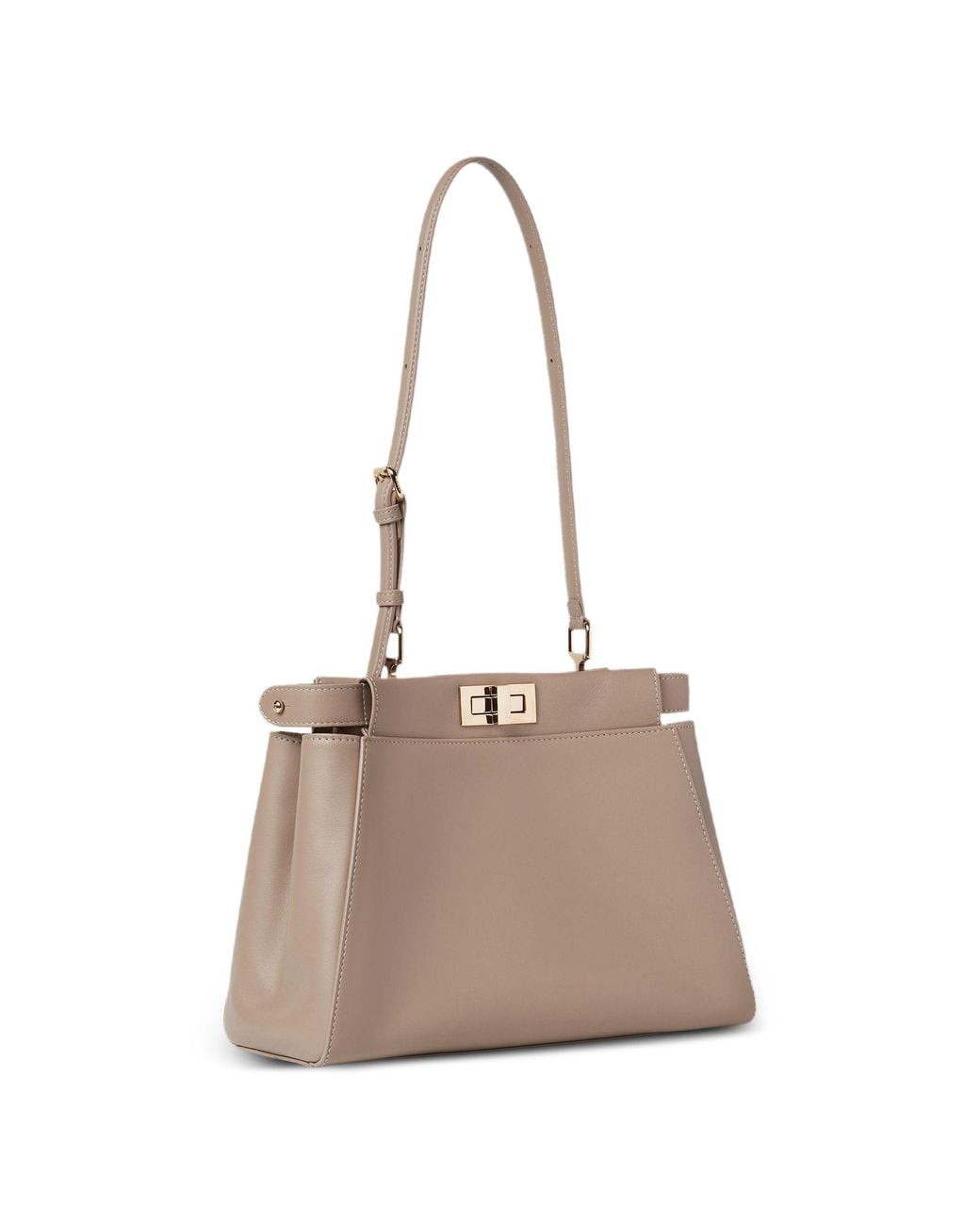 Fendi Natural Small My Peekaboo Leather Shoulder Bag